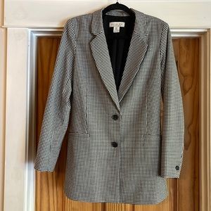 Gingham Blazer - Black & White Plaid